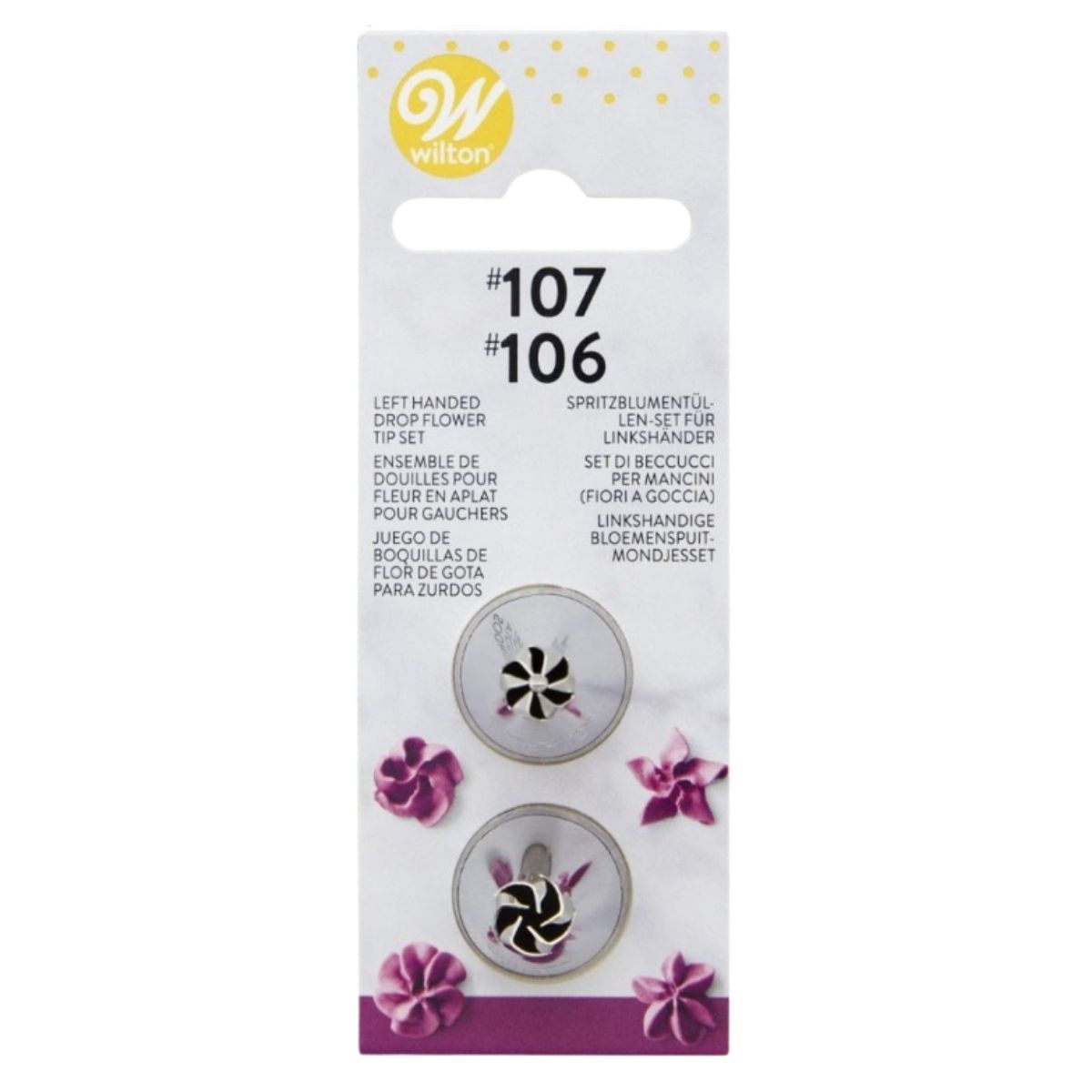 Wilton Left Handed Decorating Tip Set #106L, #107L Wilton Left Handed Decorating Tip Set #106L, #107L