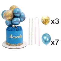 10 Pcs Set Blue Balloon Cake Topper