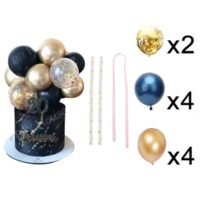 10 Pcs Set Dark Blue Balloon Cake Topper