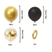 15 Pcs Set Black Metallic Balloons (2)