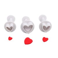 3 Pcs Set Heart Plunger Cutter