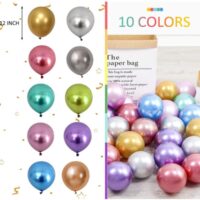 50 Pcs Set Metallic Shiny Helium Balloons