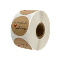 500 Pcs Homemade With Love Round Sticker
