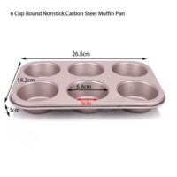 6 Cavities Nonstick Carbon Steel Muffin Cupcake Pan
