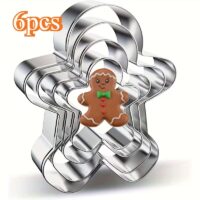 6pcs Gingerbread Man Stainless Steel Cookie Cutter Set