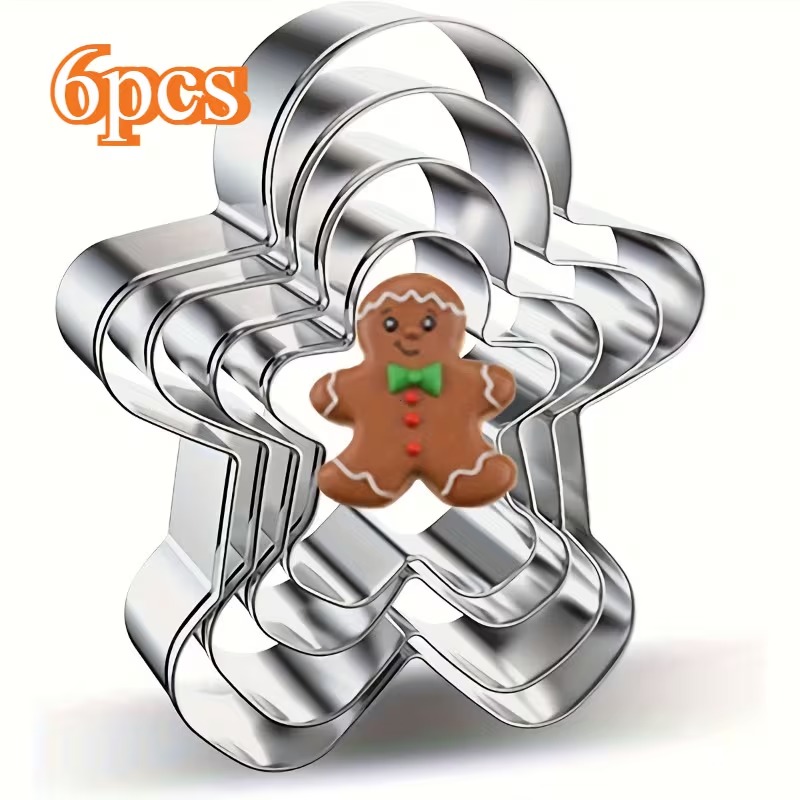 6pcs Gingerbread Man Stainless Steel Cookie Cutter Set 6pcs Gingerbread Man Stainless Steel Cookie Cutter Set