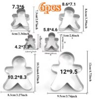 6pcs Gingerbread Man Stainless Steel Cookie Cutter Set (2)