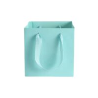 Blue Paper Gift Cake Box Bags with Ribbon Handles 30x30x30 cm