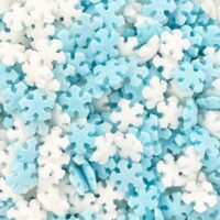 Christmas Blue White Mini Snowflake Sugar Sprinkles