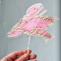 Double Layer Happy Birthday Cake Topper