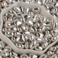 Metallic Silver Heart Shaped Sugar Sprinkles 100g