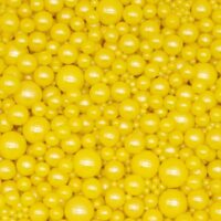 Mix Size Yellow Sugar Pearls Sprinkles 100g