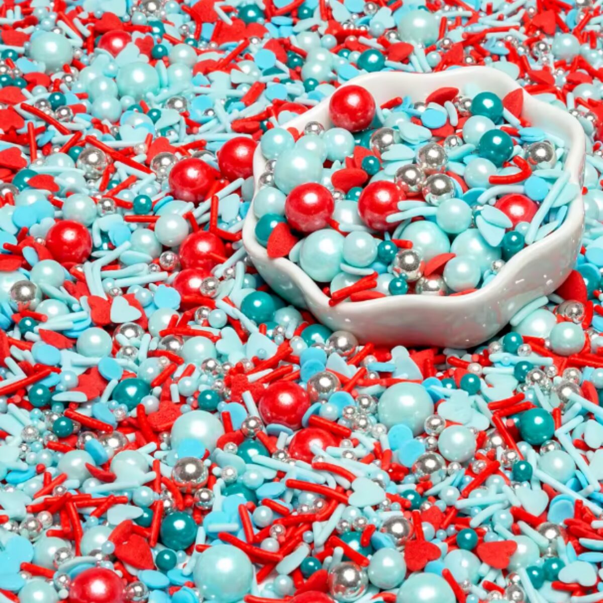 Mixed Heart, Sugar Pearls, jimmies Sprinkles 100g Mixed Heart, Sugar Pearls, jimmies Sprinkles 100g