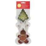 Wilton Tree, Snowflake & Gingerbread Man Cookie Cutter Set Of 3