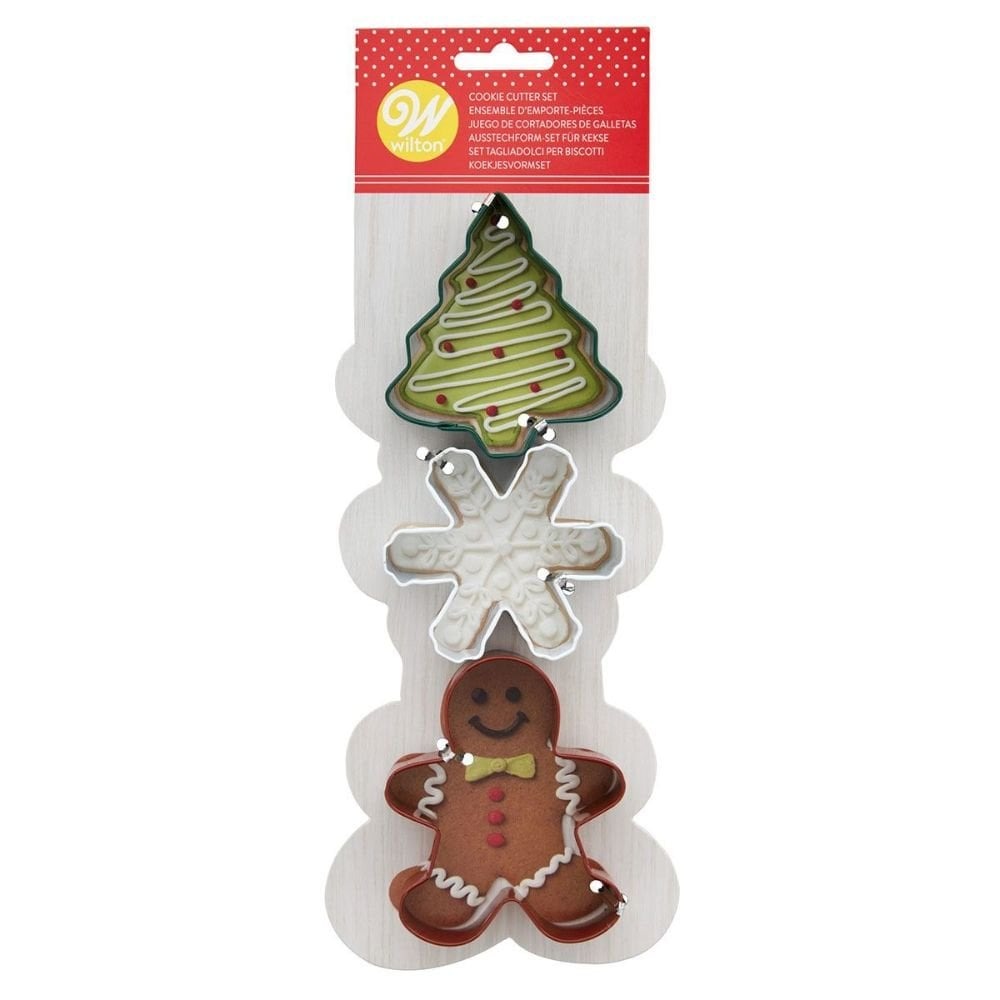 Wilton Tree, Snowflake & Gingerbread Man Cookie Cutter Set Of 3 Wilton Tree, Snowflake & Gingerbread Man Cookie Cutter Set Of 3