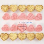 10 Pcs Set Valentine Heart Shape Cookie Fondant Cutters With Stamp