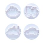 4 Pcs Set Ship, Train, Airplane & Car Plunger Cutter