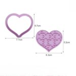 6 Pcs Set Valentine Heart Shape Cookie Fondant Cutters With Stamp
