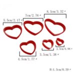 6 pcs Set Heart Shaped Plastic cookie Fondant Cutters