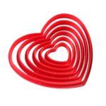 6 pcs Set Heart Shaped Plastic cookie Fondant Cutters
