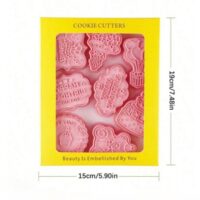 8 Pcs Set Happy Day Cookie Fondant Cutters With Stamp