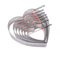 Heart Shaped Perforated Tart Rings H 2.5cm