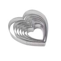 Heart Shaped Perforated Tart Rings H 2.5cm