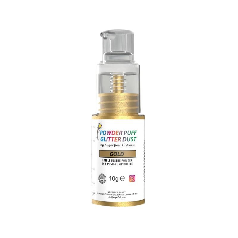 Sugarflair Powder Pump Glitter Dust – Gold 10g Sugarflair Powder Pump Glitter Dust – Gold 10g
