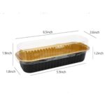 100 Pcs Rectangle Aluminum Mini Loaf Baking Pan with Lid Black (2)