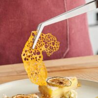 STAINLESS STEEL GARNISH TWEEZER BENT 8