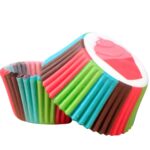 100 Pcs Rainbow Colored Cupcake Liners