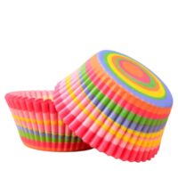 100 Pcs Rainbow Colored Cupcake Liners 1