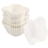 100 Pcs Set Square White Paper Cupcake Baking Liner 4.5x2.5 cm