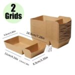 25 Pcs Kraft Paper Disposable Tray