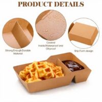 25 Pcs Kraft Paper Disposable Tray