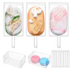 25 Pcs Plastic Clear Popsicle Boxes 9.5x5.5x3.8 cm