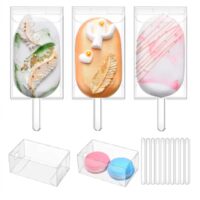 25 Pcs Plastic Clear Popsicle Boxes 9.5x5.5x3.8 cm