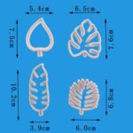 4 Psc Set Tropical Leaves Cookie Fondant Cutters