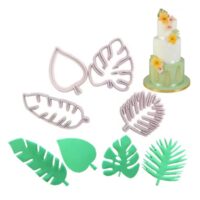 4 Psc Set Tropical Leaves Cookie Fondant Cutters
