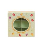 5 Cavities Macaron Box Green 11x12 cm