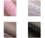 Moon And Star Sequins Mesh Flower Wrapping Roll 48cm x 5 Yard