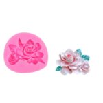 Open Rose, Bud & Leaves Silicone Mold