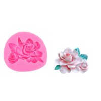 Open Rose, Bud & Leaves Silicone Mold