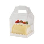 Transparent Square Cake Box With Handheld 14x14x12 cm