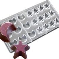21 Cavities Moon & Star Polycarbonate Chocolate Mould