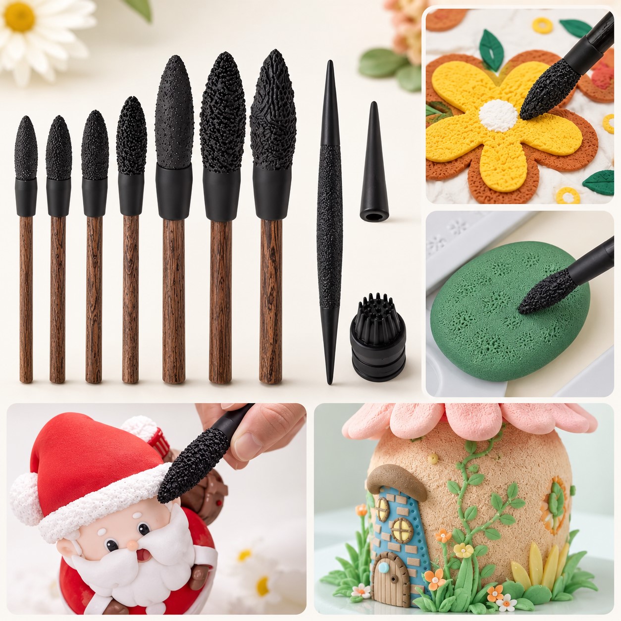 9pcs Fondant Texture Modeling Tool Set 9pcs Fondant Texture Modeling Tool Set