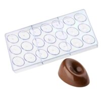 21 Cavity Concave Oval Shape Polycarbonate Chocolate Mould