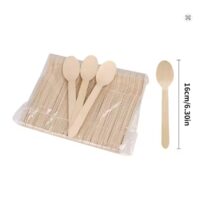 100 Pcs Disposable Wooden Spoon