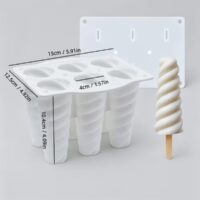 6 Holes Spiral Ice Cream Silicone Mold