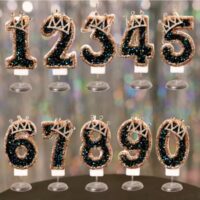 Glitter Number Candle
